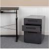 Flash Furniture Wren Ergonomic 3-Drawer Mobile Locking Filing Cabinet with Anti-Tilt Mechanism & Letter/Legal Drawer, White with Red Faceplate(Black)