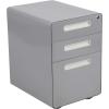 Flash Furniture Wren Ergonomic 3-Drawer Mobile Locking Filing Cabinet with Anti-Tilt Mechanism & Letter/Legal Drawer, White with Red Faceplate(Grey)