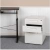 Flash Furniture Wren Ergonomic 3-Drawer Mobile Locking Filing Cabinet with Anti-Tilt Mechanism & Letter/Legal Drawer, White with Red Faceplate(White)