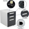 Flash Furniture Wren Ergonomic 3-Drawer Mobile Locking Filing Cabinet with Anti-Tilt Mechanism & Letter/Legal Drawer, White with Red Faceplate(White and Charcoal)