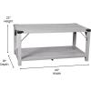 Flash Furniture Wyatt Modern Farmhouse 2 Tier Coffee Table – Rustic Oak Engineered Wood Frame – Black Metal Crisscross Side Braces and Corner Accents(Aspen Gray)