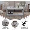 Flash Furniture Wyatt Modern Farmhouse 2 Tier Coffee Table – Rustic Oak Engineered Wood Frame – Black Metal Crisscross Side Braces and Corner Accents(Aspen Gray)