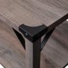 Flash Furniture Wyatt Modern Farmhouse 2 Tier Coffee Table – Rustic Oak Engineered Wood Frame – Black Metal Crisscross Side Braces and Corner Accents(Gray Wash)