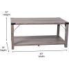 Flash Furniture Wyatt Modern Farmhouse 2 Tier Coffee Table – Rustic Oak Engineered Wood Frame – Black Metal Crisscross Side Braces and Corner Accents(Gray Wash)