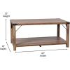 Flash Furniture Wyatt Modern Farmhouse 2 Tier Coffee Table – Rustic Oak Engineered Wood Frame – Black Metal Crisscross Side Braces and Corner Accents(Rustic Oak)