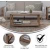 Flash Furniture Wyatt Modern Farmhouse 2 Tier Coffee Table – Rustic Oak Engineered Wood Frame – Black Metal Crisscross Side Braces and Corner Accents(Rustic Oak)