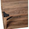 Flash Furniture Wyatt Modern Farmhouse 2 Tier Coffee Table – Rustic Oak Engineered Wood Frame – Black Metal Crisscross Side Braces and Corner Accents(Rustic Oak)