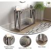Flash Furniture Wyatt Modern Farmhouse 2 Tier Console Table – Gray Wash Engineered Wood Frame – Black Metal Crisscross Side Braces and Corner Accents(Gray Wash)