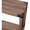 Flash Furniture Wyatt Modern Farmhouse 2 Tier Console Table – Gray Wash Engineered Wood Frame – Black Metal Crisscross Side Braces and Corner Accents(Rustic Oak)