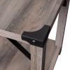 Flash Furniture Wyatt Modern Farmhouse 2 Tier Side Table – Rustic Oak Engineered Wood Frame – Black Metal Crisscross Side Braces and Corner Accents(Gray Wash)