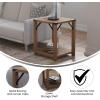 Flash Furniture Wyatt Modern Farmhouse 2 Tier Side Table – Rustic Oak Engineered Wood Frame – Black Metal Crisscross Side Braces and Corner Accents(Rustic Oak)