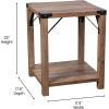 Flash Furniture Wyatt Modern Farmhouse 2 Tier Side Table – Rustic Oak Engineered Wood Frame – Black Metal Crisscross Side Braces and Corner Accents(Rustic Oak)