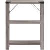 Flash Furniture Wyatt Modern Farmhouse 3 Tier Side Table – Gray Wash Engineered Wood Frame – Black Metal Crisscross Side Braces and Corner Accents(Gray Wash)