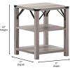 Flash Furniture Wyatt Modern Farmhouse 3 Tier Side Table – Gray Wash Engineered Wood Frame – Black Metal Crisscross Side Braces and Corner Accents(Gray Wash)