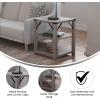 Flash Furniture Wyatt Modern Farmhouse 3 Tier Side Table – Gray Wash Engineered Wood Frame – Black Metal Crisscross Side Braces and Corner Accents(Gray Wash)