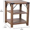 Flash Furniture Wyatt Modern Farmhouse 3 Tier Side Table – Gray Wash Engineered Wood Frame – Black Metal Crisscross Side Braces and Corner Accents(Rustic Oak)