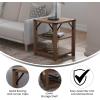 Flash Furniture Wyatt Modern Farmhouse 3 Tier Side Table – Gray Wash Engineered Wood Frame – Black Metal Crisscross Side Braces and Corner Accents(Rustic Oak)