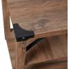 Flash Furniture Wyatt Modern Farmhouse 3 Tier Side Table – Gray Wash Engineered Wood Frame – Black Metal Crisscross Side Braces and Corner Accents(Rustic Oak)
