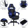 Flash Furniture X30 Gaming Chair Racing Office Ergonomic Computer Chair with Fully Reclining Back and Slide-Out Footrest in Gray LeatherSoft(Black/Blue)