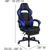 Flash Furniture X30 Gaming Chair Racing Office Ergonomic Computer Chair with Fully Reclining Back and Slide-Out Footrest in Gray LeatherSoft(Black/Blue)