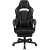 Flash Furniture X30 Gaming Chair Racing Office Ergonomic Computer Chair with Fully Reclining Back and Slide-Out Footrest in Gray LeatherSoft(Black/Gray)