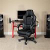 Flash Furniture X30 Gaming Chair Racing Office Ergonomic Computer Chair with Fully Reclining Back and Slide-Out Footrest in Gray LeatherSoft(Black/Gray)