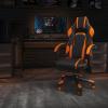 Flash Furniture X30 Gaming Chair Racing Office Ergonomic Computer Chair with Fully Reclining Back and Slide-Out Footrest in Gray LeatherSoft(Black/Orange)
