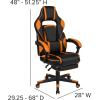 Flash Furniture X30 Gaming Chair Racing Office Ergonomic Computer Chair with Fully Reclining Back and Slide-Out Footrest in Gray LeatherSoft(Black/Orange)