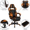 Flash Furniture X30 Gaming Chair Racing Office Ergonomic Computer Chair with Fully Reclining Back and Slide-Out Footrest in Gray LeatherSoft(Black/Orange)