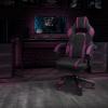 Flash Furniture X30 Gaming Chair Racing Office Ergonomic Computer Chair with Fully Reclining Back and Slide-Out Footrest in Gray LeatherSoft(Black/Purple)