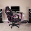 Flash Furniture X30 Gaming Chair Racing Office Ergonomic Computer Chair with Fully Reclining Back and Slide-Out Footrest in Gray LeatherSoft(Black/Purple)