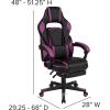 Flash Furniture X30 Gaming Chair Racing Office Ergonomic Computer Chair with Fully Reclining Back and Slide-Out Footrest in Gray LeatherSoft(Black/Purple)