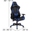 Flash Furniture X30 Gaming Chair Racing Office Ergonomic Computer Chair with Fully Reclining Back and Slide-Out Footrest in Gray LeatherSoft(Blue)