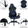 Flash Furniture X30 Gaming Chair Racing Office Ergonomic Computer Chair with Fully Reclining Back and Slide-Out Footrest in Gray LeatherSoft(Blue)