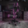 Flash Furniture X30 Gaming Chair Racing Office Ergonomic Computer Chair with Fully Reclining Back and Slide-Out Footrest in Gray LeatherSoft(Purple)