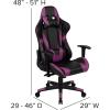 Flash Furniture X30 Gaming Chair Racing Office Ergonomic Computer Chair with Fully Reclining Back and Slide-Out Footrest in Gray LeatherSoft(Purple)