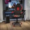 Flash Furniture X30 Gaming Chair Racing Office Ergonomic Computer Chair with Fully Reclining Back and Slide-Out Footrest in Gray LeatherSoft(Red / Black)