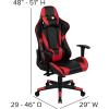 Flash Furniture X30 Gaming Chair Racing Office Ergonomic Computer Chair with Fully Reclining Back and Slide-Out Footrest in Gray LeatherSoft(Red)