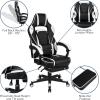 Flash Furniture X30 Gaming Chair Racing Office Ergonomic Computer Chair with Fully Reclining Back and Slide-Out Footrest in Gray LeatherSoft(White)