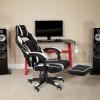 Flash Furniture X30 Gaming Chair Racing Office Ergonomic Computer Chair with Fully Reclining Back and Slide-Out Footrest in Gray LeatherSoft(White)