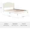 Martha Stewart Amelia Platform Bed with Curved Headboard and Cushioned Side Rails, Boucle Upholstery, Wood Slat Foundation, No Box Spring Needed, Queen, Off-White Boucle(Off-white Boucle/Light Beech Legs)