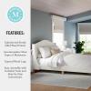 Martha Stewart Amelia Platform Bed with Curved Headboard and Cushioned Side Rails, Boucle Upholstery, Wood Slat Foundation, No Box Spring Needed, Queen, Off-White Boucle(Off-white Boucle/Light Beech Legs)