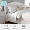 Martha Stewart Amelia Platform Bed with Curved Headboard and Cushioned Side Rails, Boucle Upholstery, Wood Slat Foundation, No Box Spring Needed, Queen, Off-White Boucle(Off-white Boucle/Light Beech Legs)