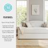 Martha Stewart Anya Twin Size Trundle Bed, Upholstered Daybed with Arched Siderail and Pull-Out Trundle, Space-Saving Design, Sturdy Wood Frame, No Box Spring Required, Off-White