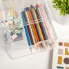 Martha Stewart Brody Desk Organizer with Drawer, Stackable Plastic Desk Storage Box, Organizer for Office, Bathroom, Countertop or Dorm, 6″ x 7.5″, 2 Pack, Clear(6″ x 7.5″)