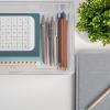 Martha Stewart Brody Desk Organizer with Drawer, Stackable Plastic Desk Storage Box, Organizer for Office, Bathroom, Countertop or Dorm, 6″ x 7.5″, 2 Pack, Clear(12.75″ x 7.75″)