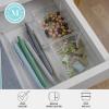Martha Stewart Brody Desktop Storage Organizer, Stack and Slide Plastic Organizer Tray, Organizer for Office, Kitchen, or Vanity, 3″ x 3.75″, Clear(2-S  1-M)
