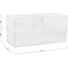 Martha Stewart Brody Desktop Storage Organizer, Stack and Slide Plastic Organizer Tray, Organizer for Office, Kitchen, or Vanity, 3″ x 3.75″, Clear(2-S  1-M)