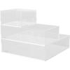 Martha Stewart Brody Desktop Storage Organizer, Stack and Slide Plastic Organizer Tray, Organizer for Office, Kitchen, or Vanity, 3″ x 3.75″, Clear(2-S  2-M  2-L)