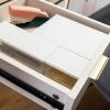 Martha Stewart Brody Plastic Storage Organizer Bins with Engineered Wood Lids for Home Office,-Kitchen, or-Bathroom, 3 Pack, 2-Small/1-Medium, Clear/White(Clear/Light Natural)